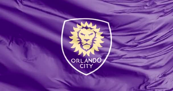 Orlando Florida Usa Augusti 2023 Viftande Flagga Orlando City Soccer — Stockvideo