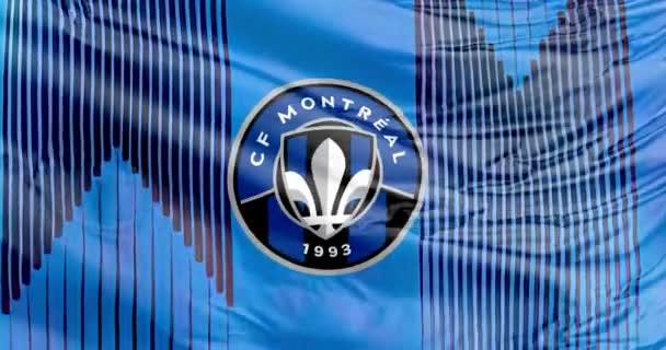 Montral Qubec Kanada Srpna2023 Vlajka Montreal Kanadský Profesionální Fotbalový Klub — Stock video