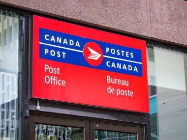 Calgary, Alberta, Kanada. Sep 3, 2023. Kanada Posta Ofisi tabelası. Kanada 'da posta operatörü