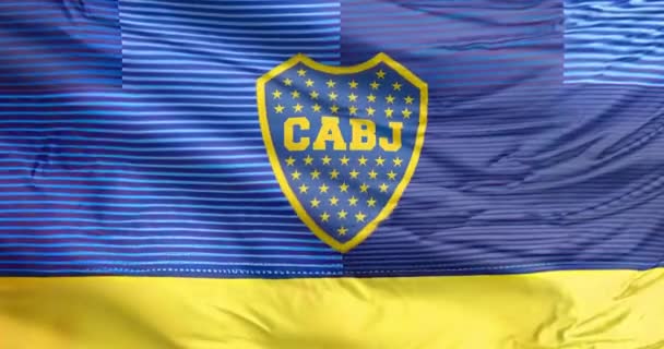 Boca Buenos Aires Argentina Sep 2023 Una Bandera Ondeante Del — Vídeos de Stock