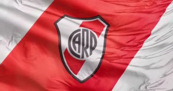 阿根廷布宜诺斯艾利斯 2023年9月19日一个挥动的旗帜俱乐部的马提科河板块 设在布宜诺斯艾利斯Belgrano社区的阿根廷专业体育俱乐部 — 图库视频影像