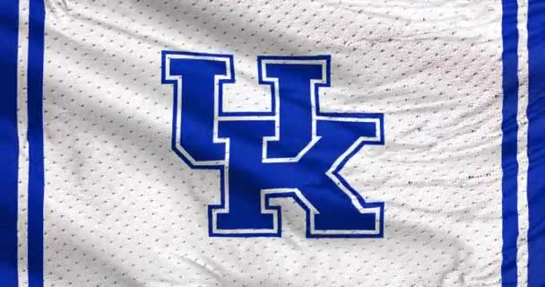 Lexington Kentucky Usa September 2023 Viftande Vit Flagga Kentucky Wildcats — Stockvideo
