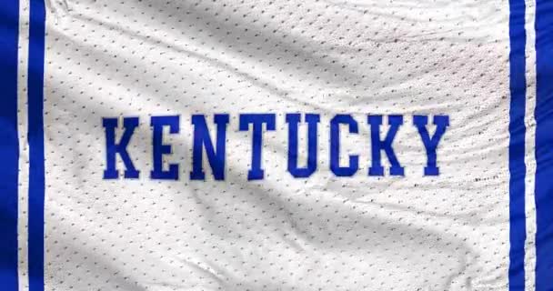 美国肯塔基州列克星敦 2023年9月22日肯德基野猫篮球队飘扬的白旗 一个代表肯塔基大学的美国大学篮球队 — 图库视频影像