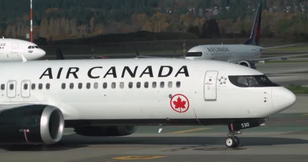 Ванкувер Британская Колумбия Канада Декабря 2023 Года Самолеты Air Canada — стоковое видео