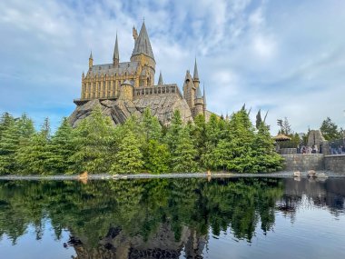 Konohana Koğuşu, Osaka, Japonya. Aralık 24, 2023. Harry Potter 'ın Büyücülük Dünyası Universal Stüdyoları Japonya' daki Hogwarts Kalesi 'nde..