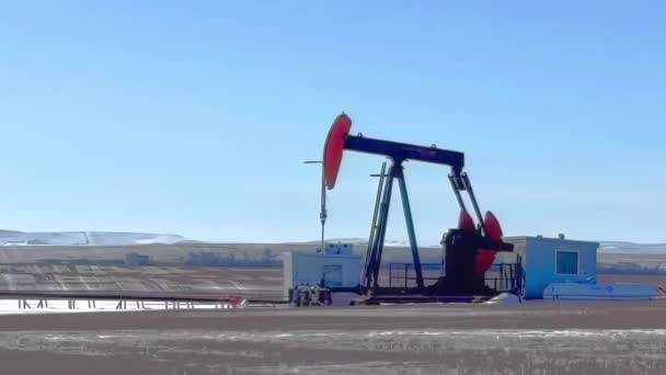 Drumheller Alberta Canada Feb 2024 Oil Gas Industry Well Drill — Stock Video