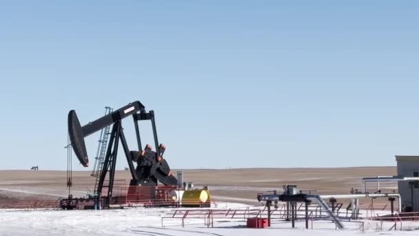 Drumheller Alberta Canada Februari 2024 Industriële Olie Gasboringen Voor Winning — Stockvideo