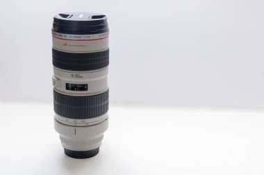 Calgary, Alberta, Canada. Mar 17, 2024. A horizontal view of a Canon EF 70-200mm f2.8L USM Lens clipart