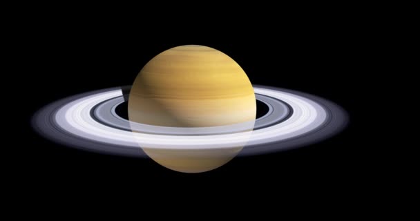 土星的3D动画 是来自太阳的第六颗行星 也是太阳系第二大行星 仅次于木星 — 图库视频影像