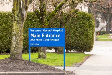 Vancouver, British Columbia, Kanada. 24 Mar, 2024. Vancouver General Hastanesi 'nin ana giriş işareti. Bir tıbbi tesis..