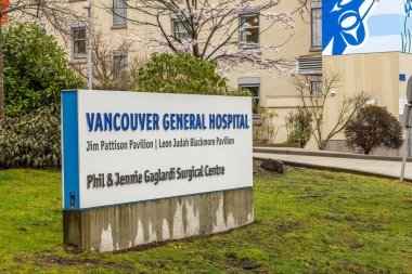Vancouver, British Columbia, Kanada. 24 Mar, 2024. Vancouver General Hastanesi tabelası, bir sağlık tesisi.