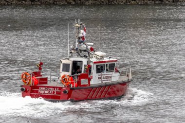 Vancouver, British Columbia, Canada. Mar 26, 2024. A Vancouver Fire Rescue Services boat. clipart