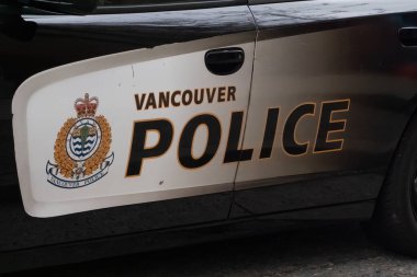 Vancouver, British Columbia, Kanada. 26 Aralık 2024. Vancouver Polis Departmanı Aracına yakın çekim.