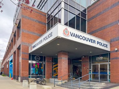 Vancouver, British Columbia, Kanada. 25 Aralık 2024. Vancouver Polis Departmanı ana giriş binası..