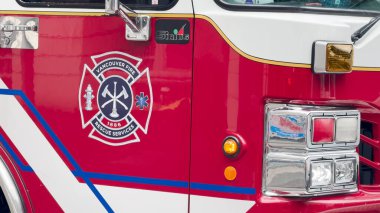 Vancouver, British Columbia, Kanada. 28 Aralık 2024. İlkbaharda Vancouver İtfaiye Departmanı 'nın amblem amblemine yakın bir yerde acil bir çağrı aldık..