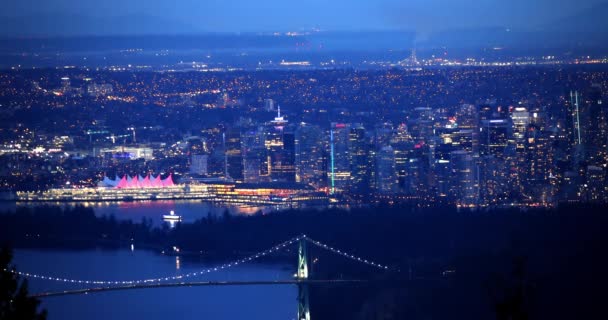 Vancouver British Columbia Canada April 2024 Panorama Vancouver Downtown Skyline – Stock-video