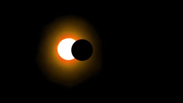 日全食 日全食当月球表面直径比太阳大时发生的日全食的动画 — 图库视频影像