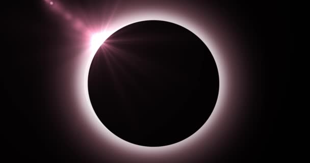 Анімація Ілюструє Повне Сонячне Затемнення Видимий Розмір Місяця Перевищує Розмір — стокове відео