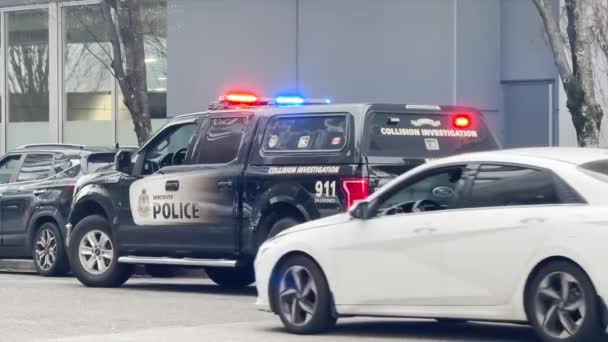 Vancouver British Columbia Canadá Abril 2024 Unidade Trânsito Departamento Polícia — Vídeo de Stock