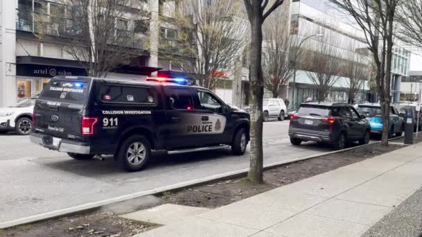 Vancouver British Columbia Canadá Abr 2024 Unidade Trânsito Departamento Polícia — Vídeo de Stock