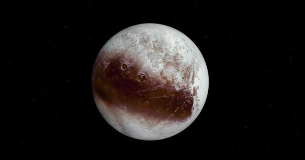 一个3D动画 描述冥王星在柯伊伯带的矮行星 海王星轨道外的一个天体环的自转 — 图库视频影像