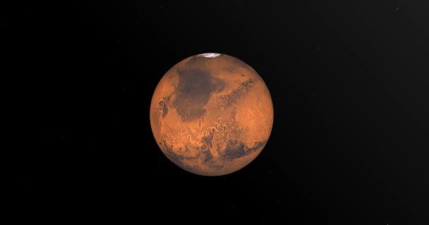 Animation Som Skildrar Mars Rotation Och Visar Upp Dess Nordpol — Stockvideo