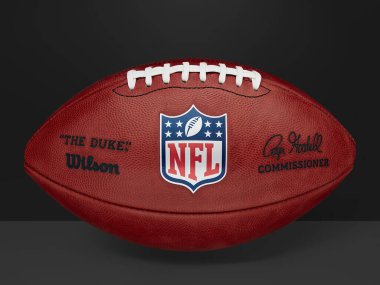 New Orleans, Louisiana, ABD. 24 Mayıs 2024. Ulusal Futbol Ligi Amerikan Futbol Şampiyonası için bir top..