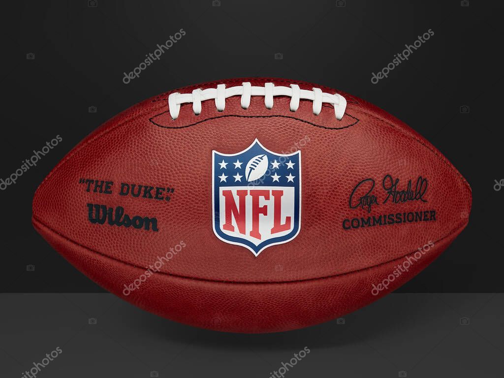 New Orleans, Louisiana, USA. May 24, 2024. A ball for the NFL American football championship games of the National Football League.
