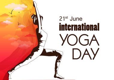 21 Haziran 'daki Uluslararası Yoga Günü kutlamaları için asana egzersizi yapan kadınların vektör illüstrasyonunu düzenlemek kolay
