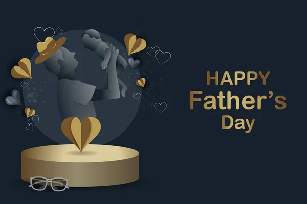 Easy Edit Vector Illustration Background Template Happy Fathers Day Greetings — Stock Vector