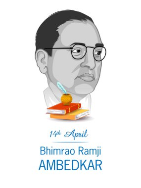 Ambedkar Jayanti kutlamaları için Dr. Bhimrao Ramji Ambedkar 'ın vektör illüstrasyonunu düzenlemek kolay
