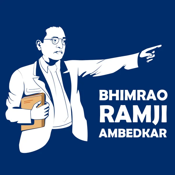 Gemakkelijk Vector Illustratie Van Bhimrao Ramji Ambedkar Bewerken Voor Ambedkar — Stockvector