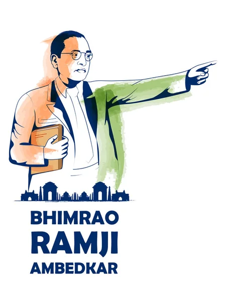 Εύκολο Επεξεργαστείτε Διανυσματική Απεικόνιση Του Bhimrao Ramji Ambedkar Για Ambedkar — Διανυσματικό Αρχείο