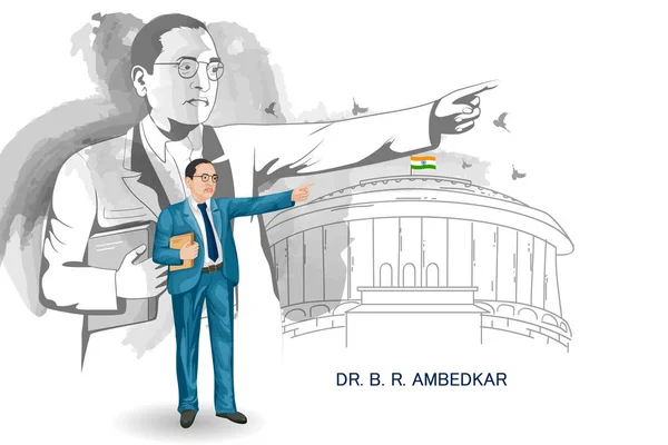 Gemakkelijk Vector Illustratie Van Bhimrao Ramji Ambedkar Bewerken Voor Ambedkar — Stockvector