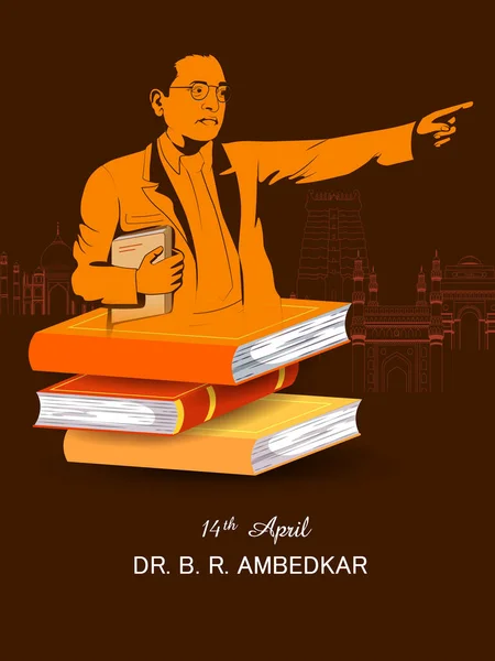 Ilustración Vectorial Fácil Editar Del Bhimrao Ramji Ambedkar Para Celebración — Vector de stock