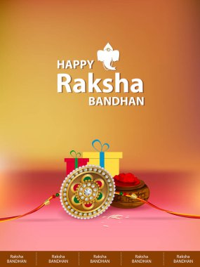 Hint festivali Raksha Bandhan kutlamaları için Rakhi arkaplanının vektör illüstrasyonunu düzenlemek kolay
