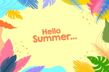 Yaz tatili için tropikal arka planın vektör illüstrasyonunu düzenlemek kolay