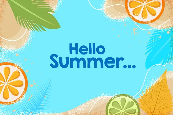 Illustration Vectorielle Facile Éditer Hello Summer Tropical Backround Pour Les — Image vectorielle