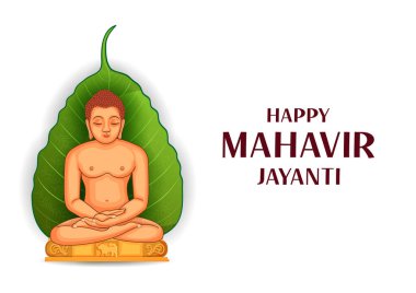 Jain bayramı festivali için MahavirJayanti dini geçmişinin vektör illüstrasyonunu düzenlemek kolay