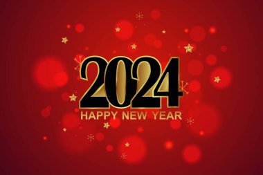 Mutlu Yıllar 2024 'ün vektör illüstrasyonunu düzenlemek kolay. Mevsimsel selamlama geçmişi diliyor.