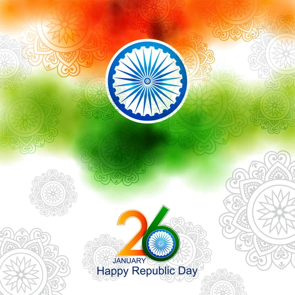 Lätt Att Redigera Vektorillustration Happy Republikens Dag Indien Tricolor Bakgrund Royaltyfria Stockvektorer