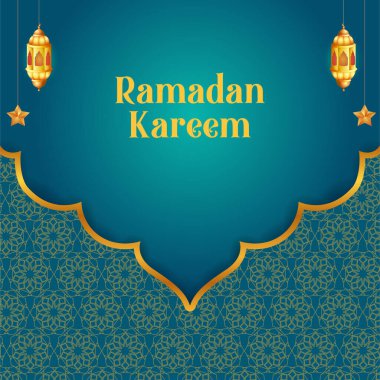 İslami kutlama arkaplanının vektör illüstrasyonunu metin Ramazan Kareem ile düzenlemek kolay