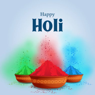 Holi 'nin Hindistan' da kutladığı renk festivali için renkli arkaplanın vektör çizimini düzenlemek kolay