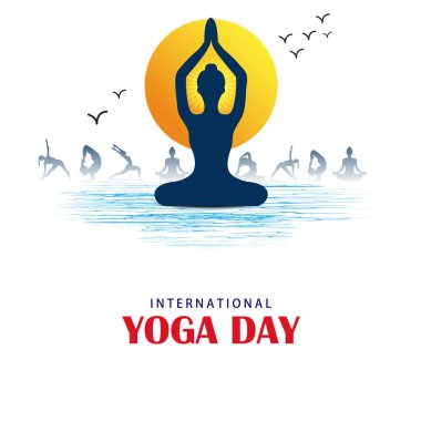 21 Haziran 'daki Uluslararası Yoga Günü kutlaması için asana egzersizi yapan insanların vektör illüstrasyonunu düzenlemek kolay