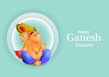 Ganesh Chaturthi zemin üzerinde Lord Ganpati vektör çizim düzenlemek kolay