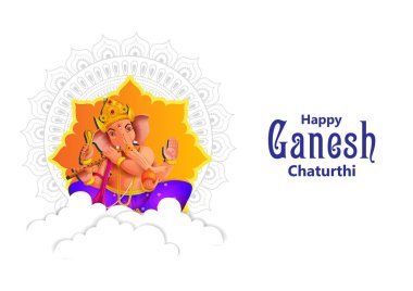 Ganesh Chaturthi zemin üzerinde Lord Ganpati vektör çizim düzenlemek kolay