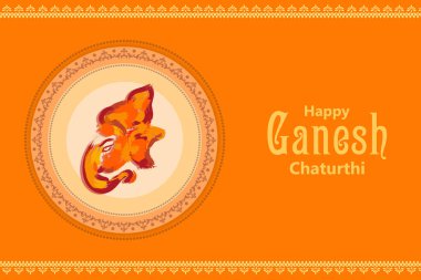 Ganesh Chaturthi zemin üzerinde Lord Ganpati vektör çizim düzenlemek kolay