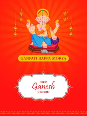 Ganesh Chaturthi zemin üzerinde Lord Ganpati vektör çizim düzenlemek kolay