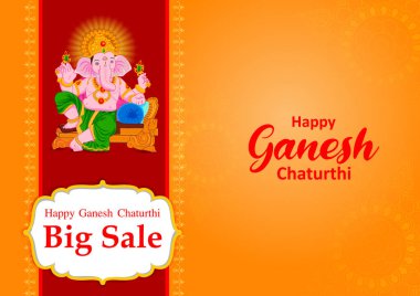 Ganesh Chaturthi zemin üzerinde Lord Ganpati vektör çizim düzenlemek kolay