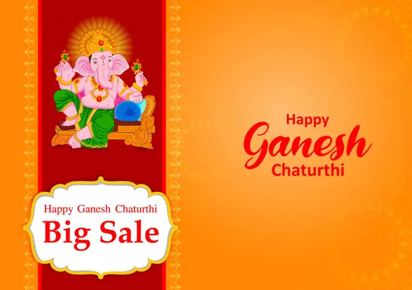 stock vector easy to edit vector illustration of Lord Ganpati on Ganesh Chaturthi background